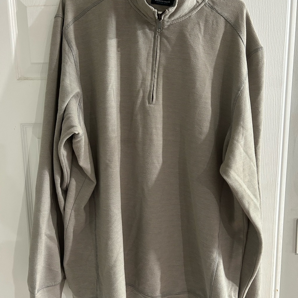 Southern Marsh Men's Tan Zip-Up Sweater